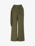 Pantalon droit à pan drapé - Kaki - 1