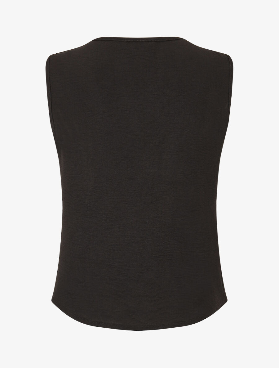 Top sans manches à col asymétrique - Noir - 2