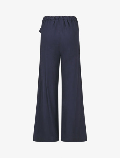 Pantalon texturé à pans - Marine - 2