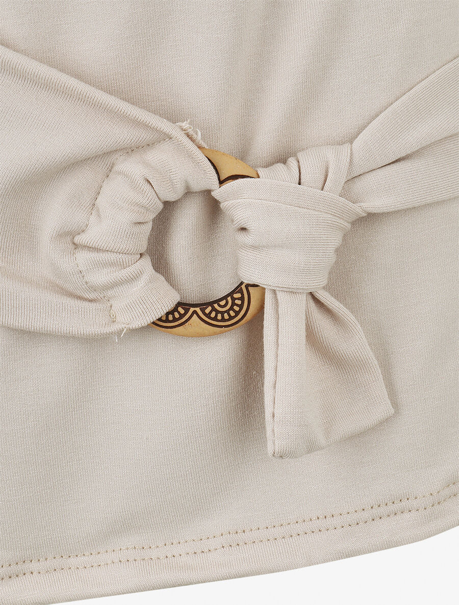 Top droit sans manches col bénitier - Beige - 3