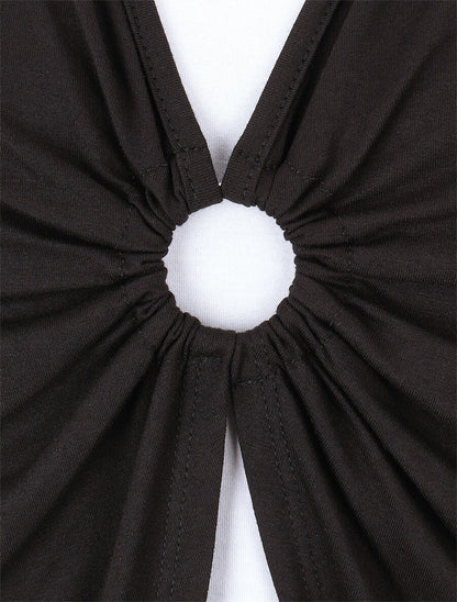 Top bicolore superposé à anneau - Noir - 3