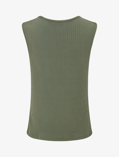 Top droit sans manches à broche plume - Kaki - 2