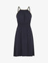 Robe unie sans manches à taille élastiquée - Marine - 4