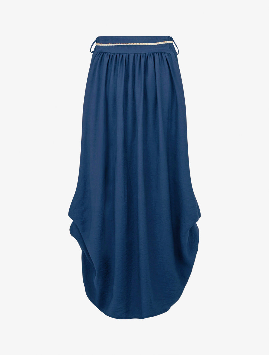 Gonna lunga a vita alta a campana - Blu