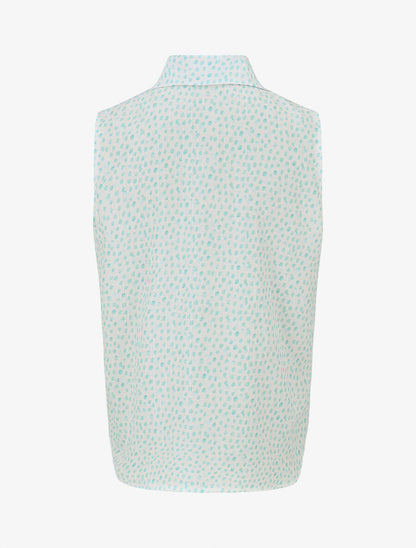 Chemise sans manches à pois - Turquoise - 2
