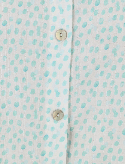 Chemise sans manches à pois - Turquoise - 3