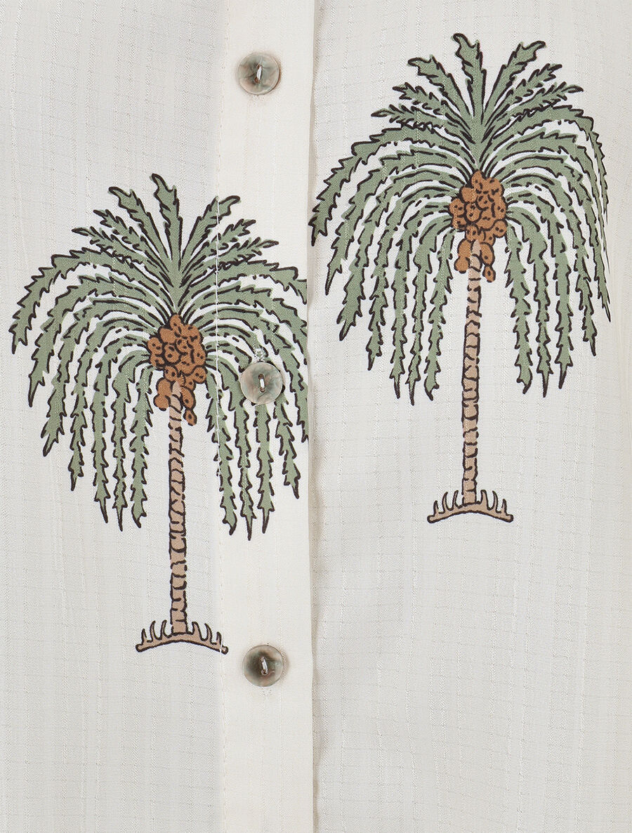 Chemise sans manches imprimé palmier - Kaki - 3