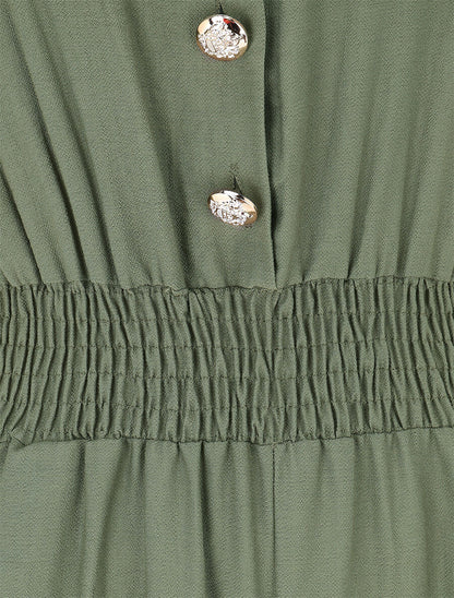 Combinaison droite taille élastiquée - Kaki - 3
