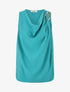 Top sans manches col bénitier à boucle - Turquoise - 4