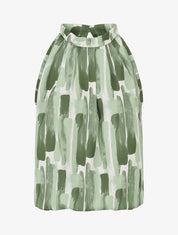 Top à imprimé abstrait coupe droite - Vert olive - 4
