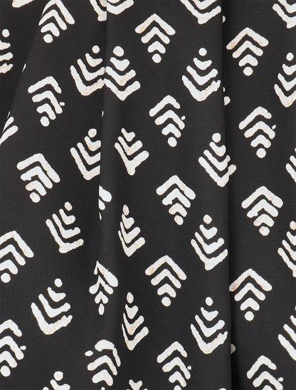 Top à imprimé graphique coupe droite - Noir - 3