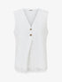 Top uni brodé sans manches - Blanc - 1