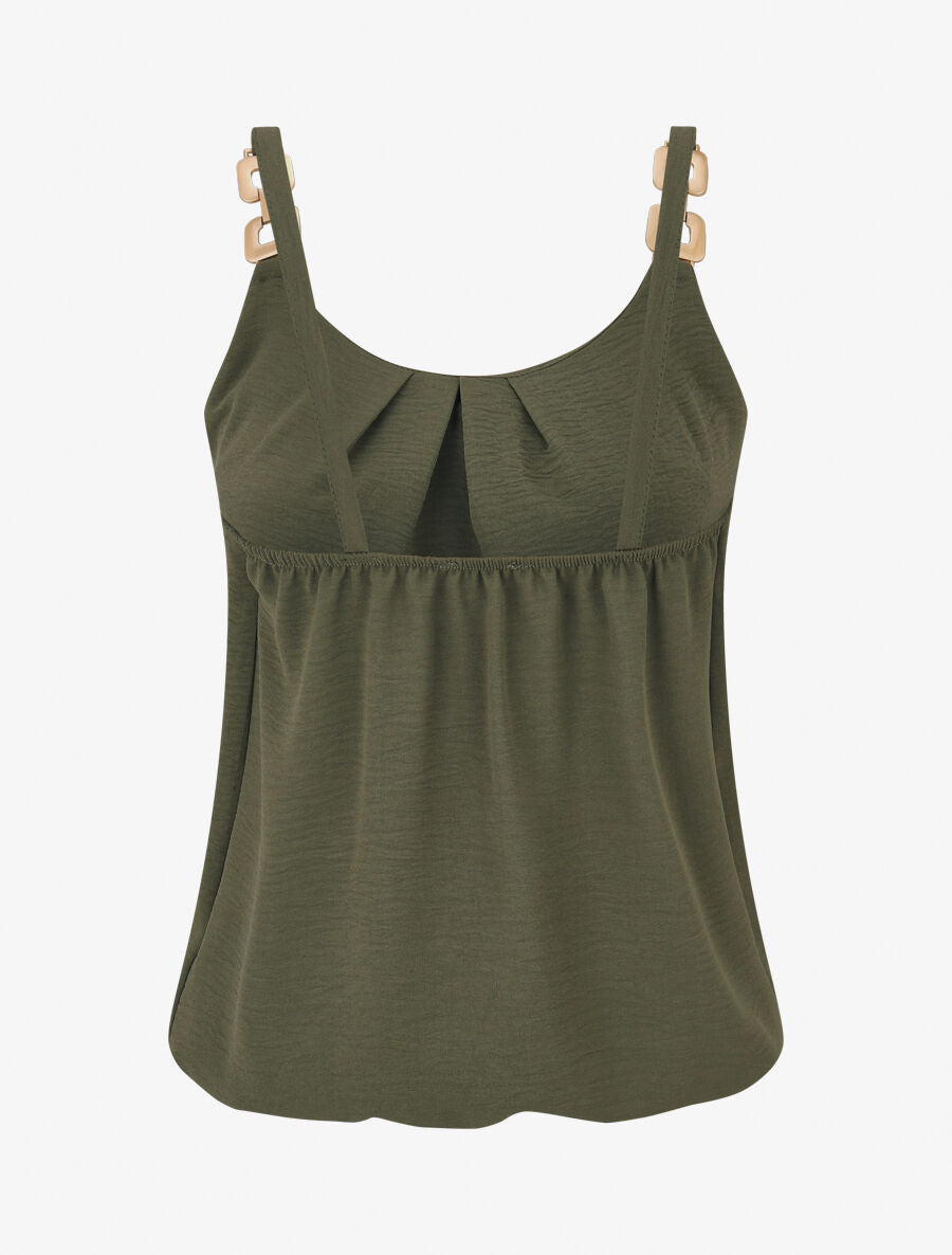 Top droit bretelles fantaisies - Kaki - 2