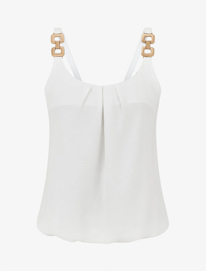 Top droit bretelles fantaisies - Blanc - 4