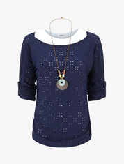 Ensemble top et débardeur bicolore - Bleu - 1