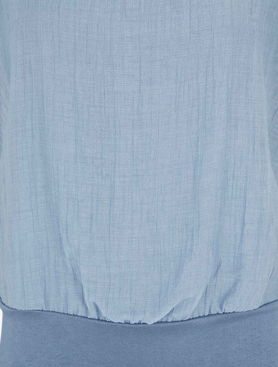Top droit texturé manches courtes - Bleu clair - 3