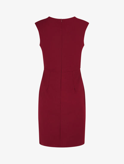 Robe ajustée à pans plissé - Bordeaux - 2