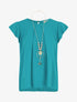 Top ample à dos effet drapé - Turquoise - 1