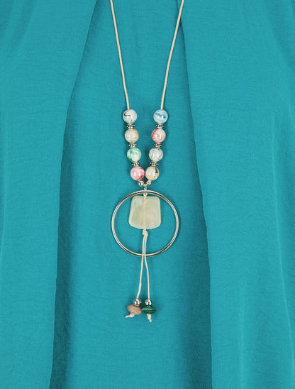 Top ample à dos effet drapé - Turquoise - 3