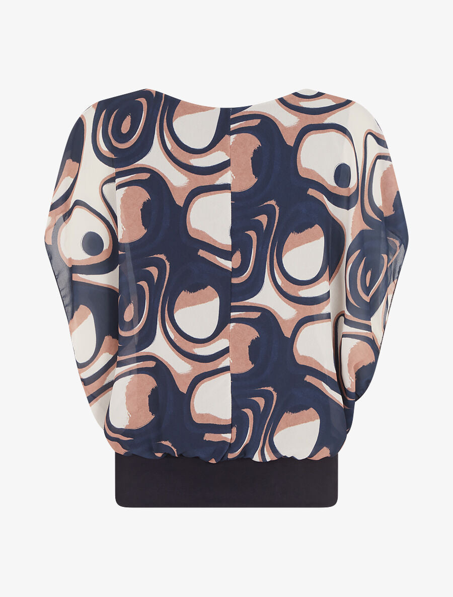 Top manches courtes imprimé graphique - Marine - 2