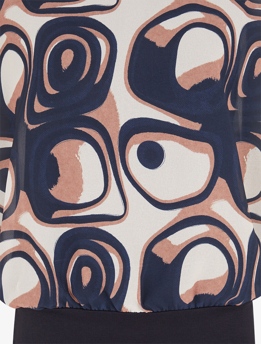 Top manches courtes imprimé graphique - Marine - 3