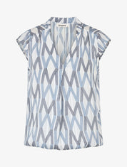 Top sans manches irisé imprimé graphique - Bleu - 4