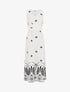 Robe longue sans manches à fleurs style arabesque - Écru - 4