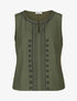 Top sans manches à imprimé style broderie - Kaki - 1