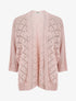 Gilet ouvert à maille ajourée - Rose - 4