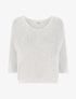 Pull en maille ajourée à détail irisé - Blanc - 1