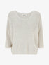 Pull en maille ajourée à détail irisé - Beige - 4