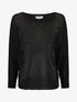 Pull uni en maille ajouré au dos - Noir - 4