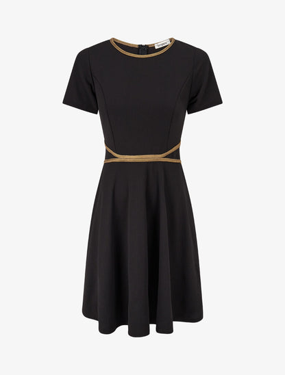 Robe patineuse à taille soulignée - Noir - 4