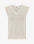 Top en maille à col V - Beige - 1