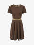 Robe patineuse à taille soulignée - Marron - 4