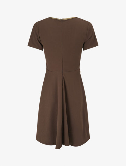 Robe patineuse à taille soulignée - Marron - 2