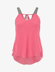 Top uni à bretelles imprimé aztèque - Rose - 4