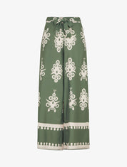 Pantalon ample à imprimé ikat - Kaki - 4