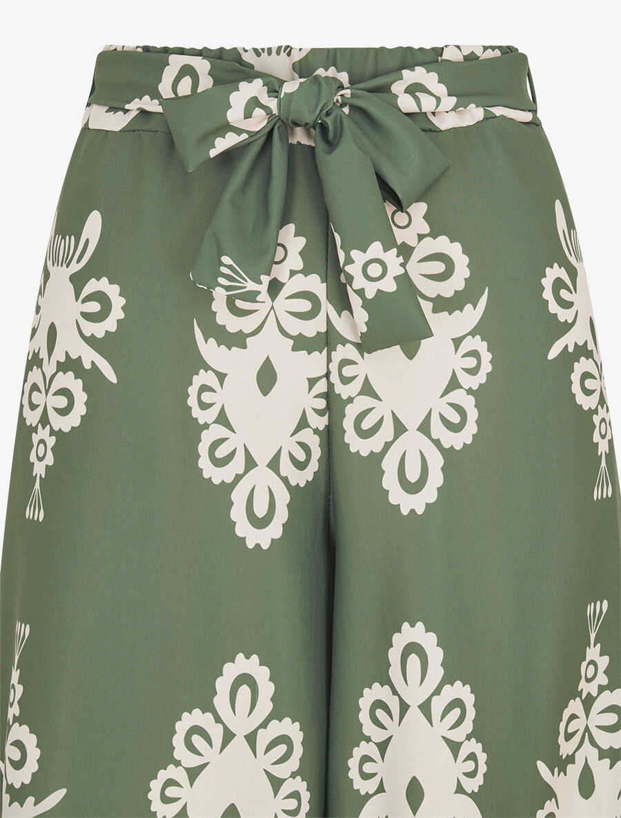 Pantalon ample à imprimé ikat - Kaki - 3