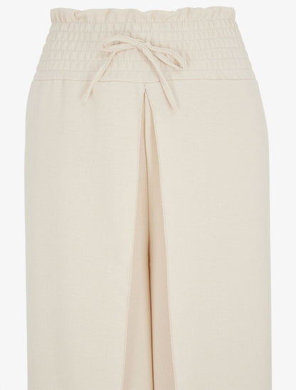 Pantalon tulipe uni à taille élastiquée - Beige - 3