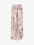 Pantalon tulipe imprimé tropical à taille élastiquée - Camel - 1
