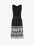 Robe midi évasée sans manches imprimé floral - Noir - 1