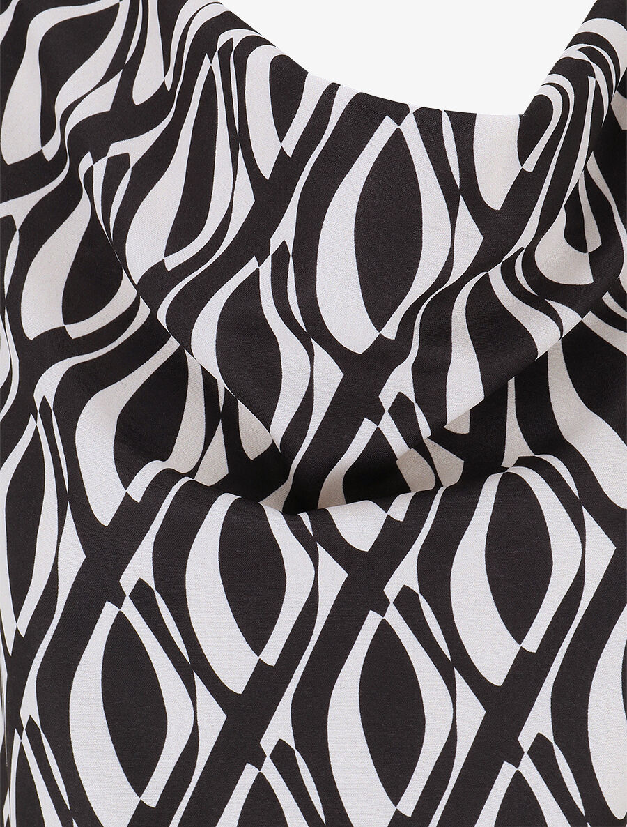 Robe droite à imprimé seventies - Noir - 3