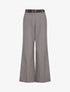 Pantalon droit taille haute ceinturée - Gris - 4