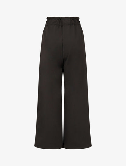 Pantalon droit taille haute élastiquée - Noir - 2