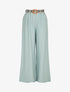 Pantalon uni à taille élastiquée - Vert d&