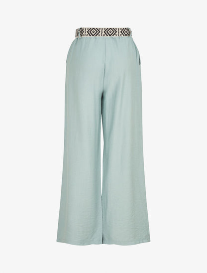 Pantalon uni à taille élastiquée - Vert d&