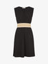 Robe unie à bande élastiquée irisée - Noir - 1