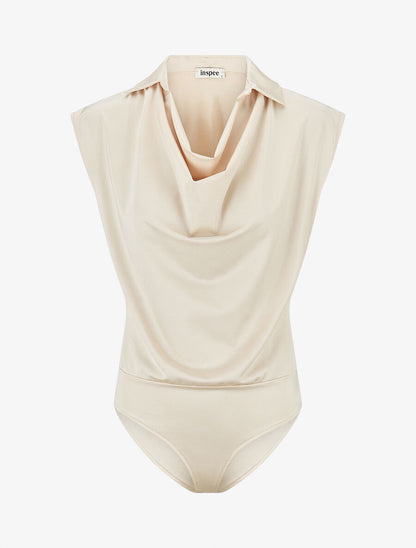 Body uni à col bénitier - Beige - 1