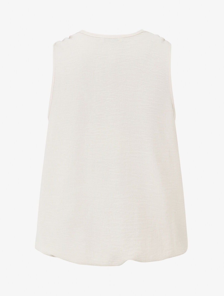 Top cache-coeur à bretelles bijoux - Beige - 2